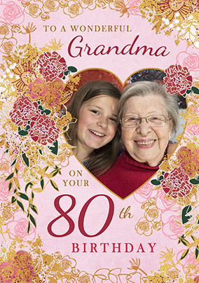 Grandma 80th Birthday Photo Card