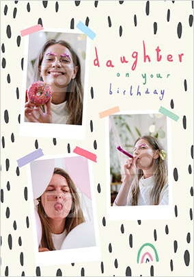 Daughter Rainbow Photo  Birthday Card