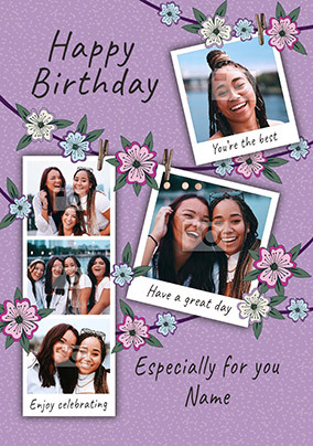 Five Photo Birthday Card