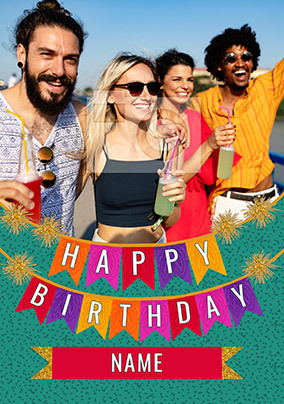 Bright Colour Photo Birthday Card