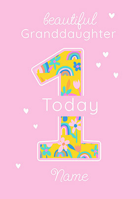 Daisy May Granddaughter 1st Birthday Card