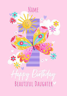 Daisy May Daughter 1st Birthday Card