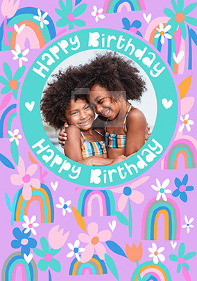 Rainbows Photo Birthday Card