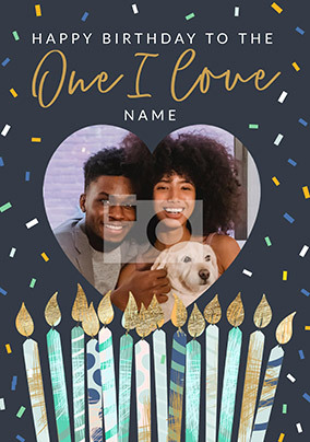 One I Love Candles Photo Birthday Card