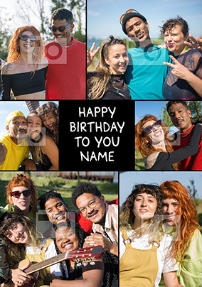 Six Photo Birthday Card