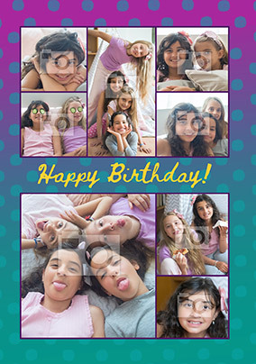 Spotty Eight Photo Birthday Card