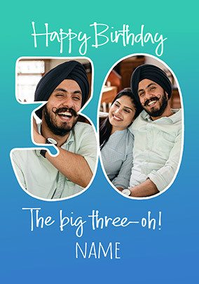 The Big Three-oh Birthday Photo Card