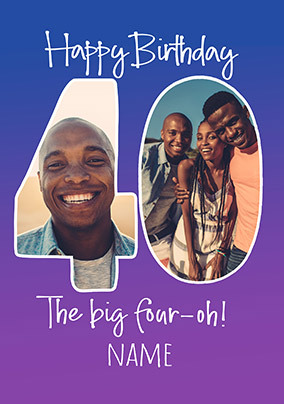 The Big Four-oh Birthday Photo Card