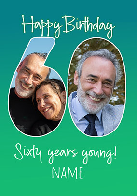 Sixty Years Young Birthday Photo Card