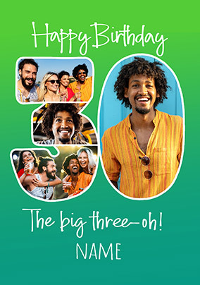 The Big Three-oh Four Photo Birthday Card