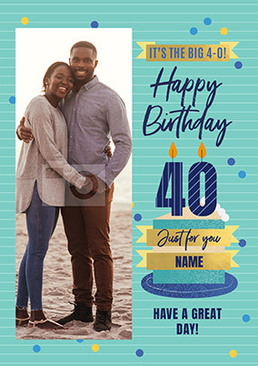 Big 4-0 Birthday Photo Card