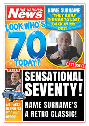 70TH Birthday  News Photo Card