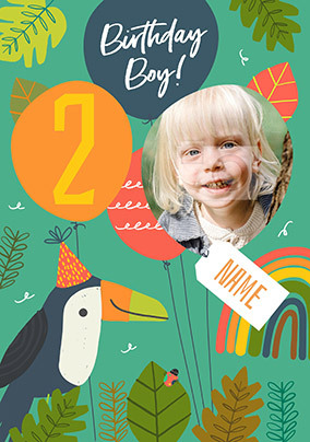 Toucan Boy 2ND Birthday Card