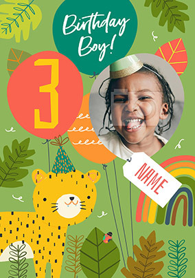 Leopard Boy 3RD Birthday Card