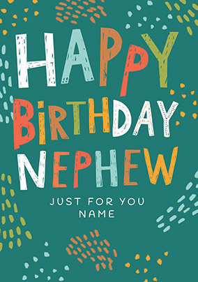 Just for You Nephew Personalised Birthday Card