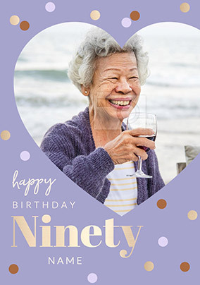 90TH For Her Birthday Card
