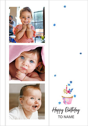 Cupcake Multi Photo Birthday Card