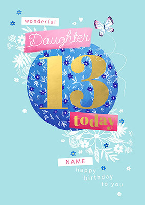 Daughter 13th Personalised  Birthday Card