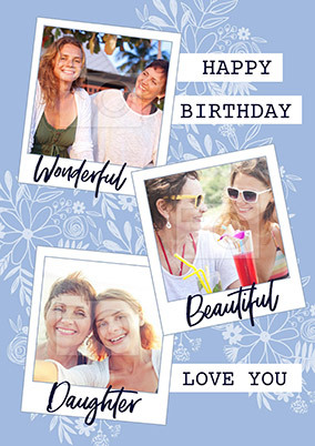 Wonderful beautiful Daughter Photo Birthday Card