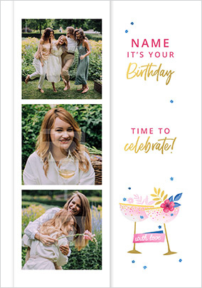 Multi Photo Upload Celebrate Birthday Card