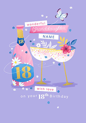 Granddaughter 18th Birthday Personalised Card