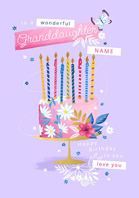 Personalised Gorgeous Granddaughter Birthday Card