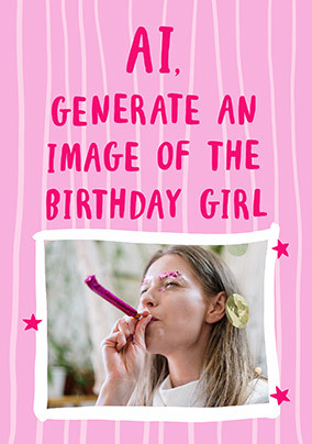 AI Birthday Girl Photo Card