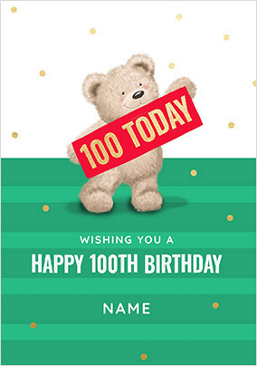 100 Today Bear Birthday Card