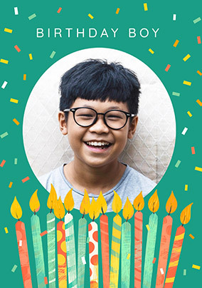 Birthday Boy Candles Photo Card