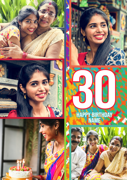 30 Happy Birthday 5 Photo Card
