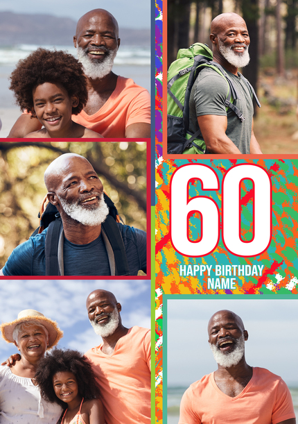 60 Happy Birthday 5 Photo Card