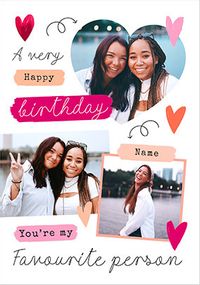 Tap to view Favourite Person Multi Photo Birthday Card