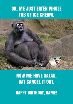 Personalised Salad Birthday Card