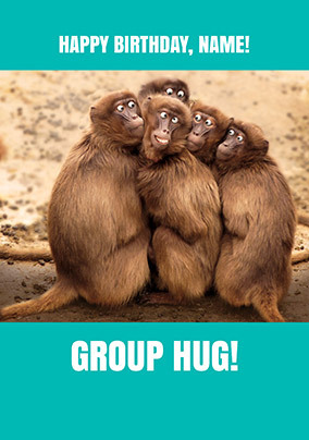 Group Hug Personalised Birthday Card