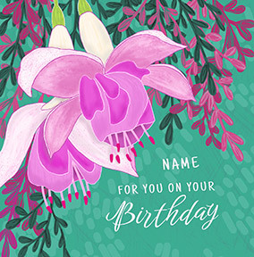 Personalised Fuscia Birthday Card