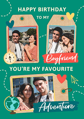 Favourite Adventure Boyfriend Photo Birthday Card