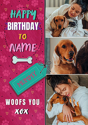 From Mummy 3 Photo Dog Birthday Card