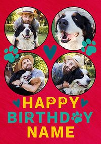 Happy Birthday 4 Photo Pet Birthday Card
