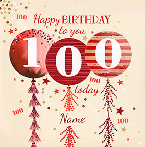 100 Balloons Birthday Card