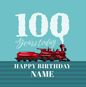 100th Birthday Train Card