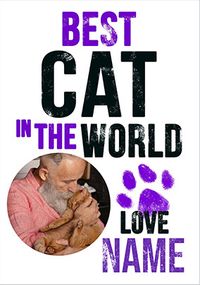 Best Cat in the World Photo Birthday Card