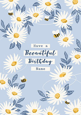 Beeautiful Birthday Personalised Floral Card