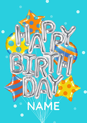 Foil Balloons Personalised Birthday card