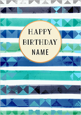 Geometric Personalised Birthday Card