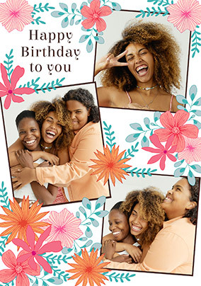 Poetic Garden Birthday Photo Card