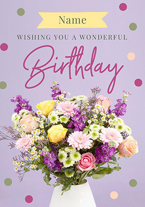 Birthday Blooms Personalised Card