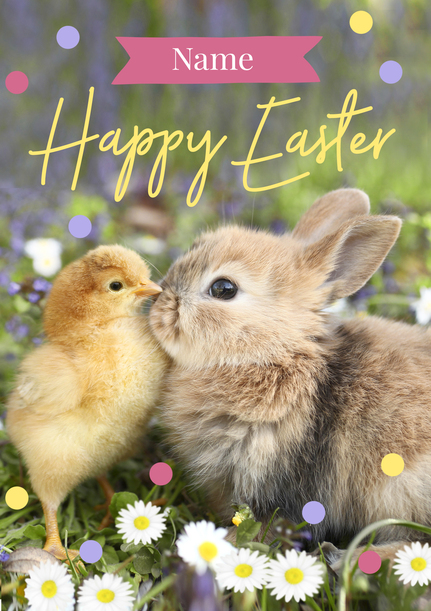 Bunny and Chick Personalised Easter Card