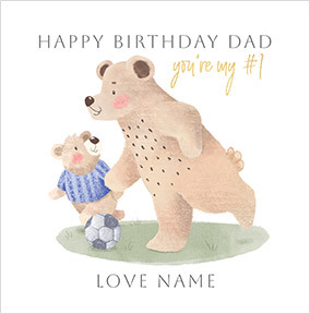 No.1 Dad Happy Birthday Card