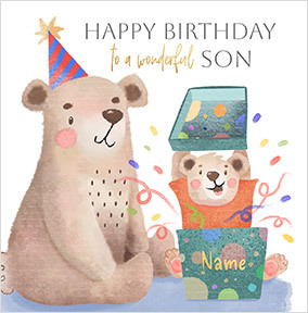 Cinnamon Bear Wonderful Son Birthday Card