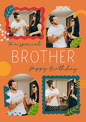 Special Brother 4 Photo Birthday Card